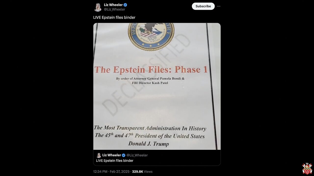 🔥 Feb 27 2025 - White House Reporter Liz Wheeler > The REAL Story On Today's Epstein Files + A Look