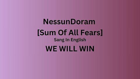 Nessum Doram (In English)