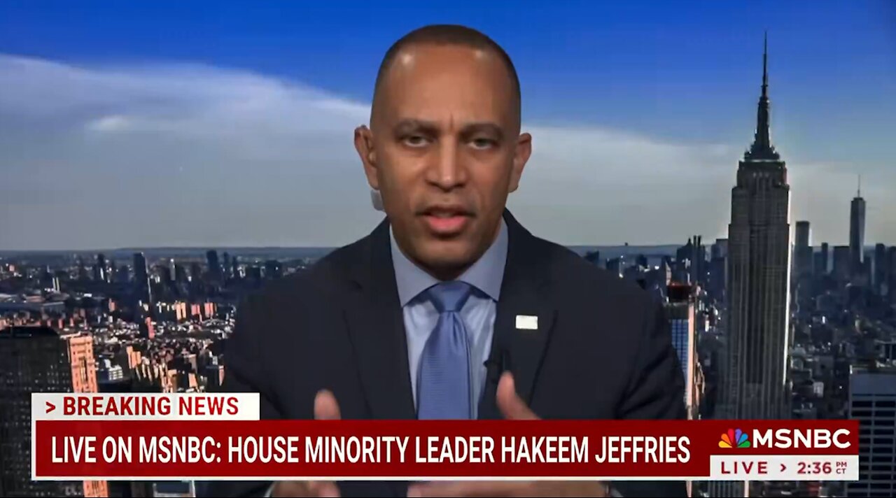 Jeffries Says Trump’s the Reason He Hasn’t Met With Mike Johnson