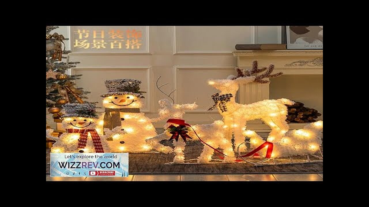 Led Lights Greeting Snowman For Christmas Yard Decor Light Hotel Shop Window Review