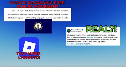 Kentucky AG Mentions #FreeSchlep, Roblox False BAN WAVE, New Lawsuits & MORE