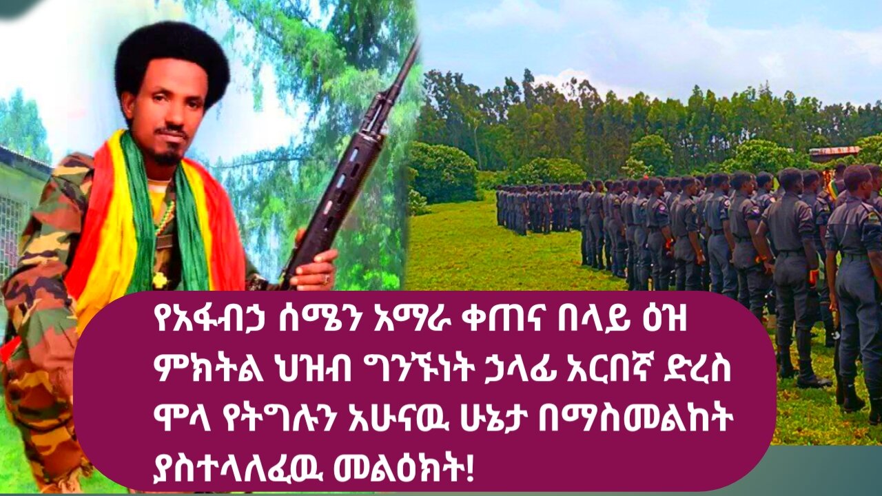የአፋብኃ ሰሜን አማራ ቀጠና በላይ ዕዝ ምክትል ህዝብ ግንኙነት ኃላፊ አርበኛ ድረስ ሞላ የትግሉን አሁናዉ ሁኔታ በማስመልከት ያስተላለፈዉ መልዕክት!!!!!!