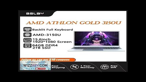 AMD-3150U 15.6 inch Laptop 64GB RAM 2TB SSD DDR4 Win11 HD Camera Review