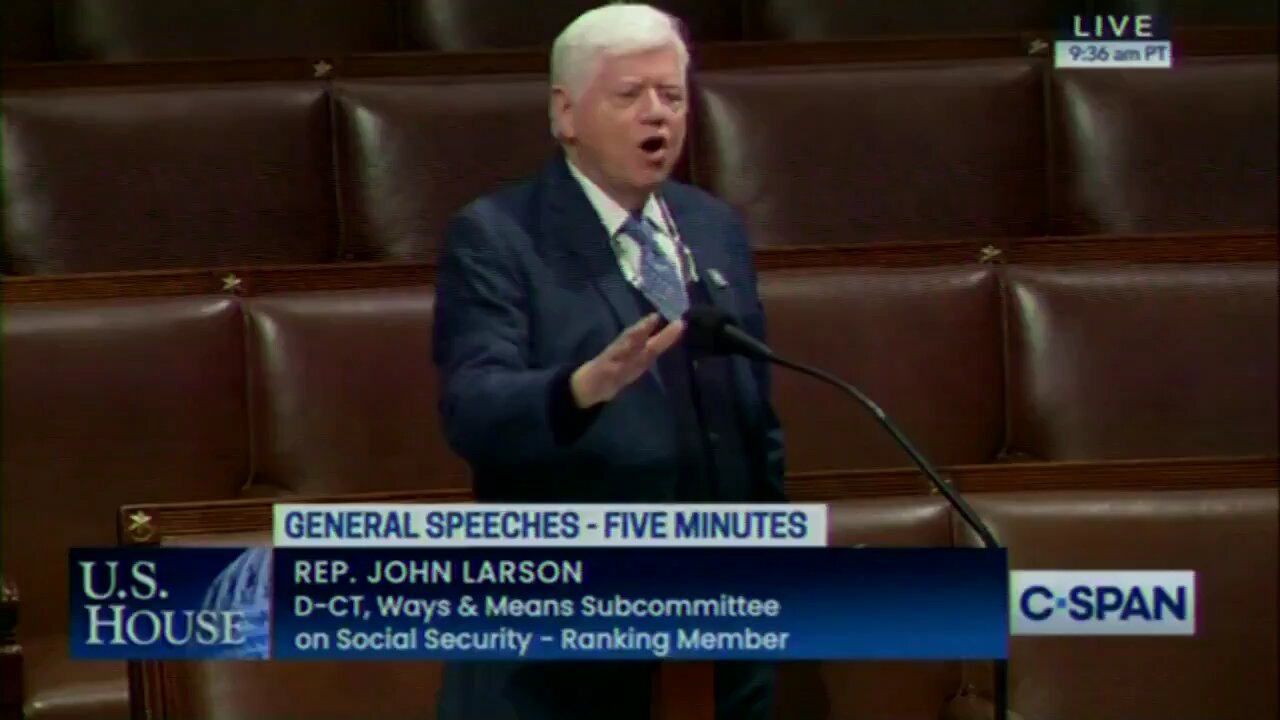 During a speech, Democratic Representative John Larson experienced a medical episode