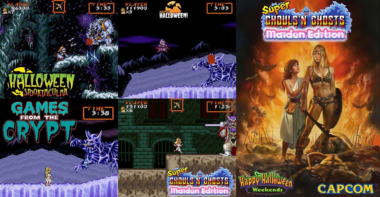 Games from the Crypt 2025 - Super Ghouls N Ghosts: Maiden Edition (Super Nintendo Rom Hack) - Skating on Thin Ice!.....in her Boxer Shorts/Panties! Time to Face off against Satan! (Part 2)