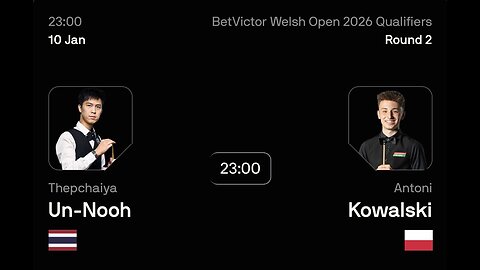 🔴 ถ่ายทอดสดสนุกเกอร์ 🇹🇭 เอฟวัน VS แอนโตนี โควาลสกี 🇵🇱 ศึก เวลช์ โอเพ่น 2026