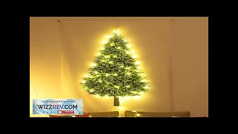 Christmas Tree Tapestry with LED Light String Star Snowflake Glowing Flannel Wall Review