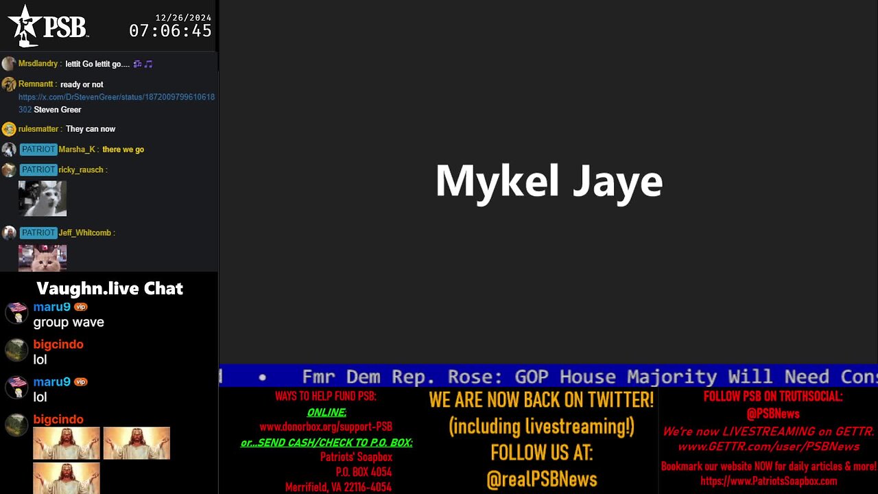 2024-12-26 07:00 EST - Patriots Soapbox AM: with MykelJaye