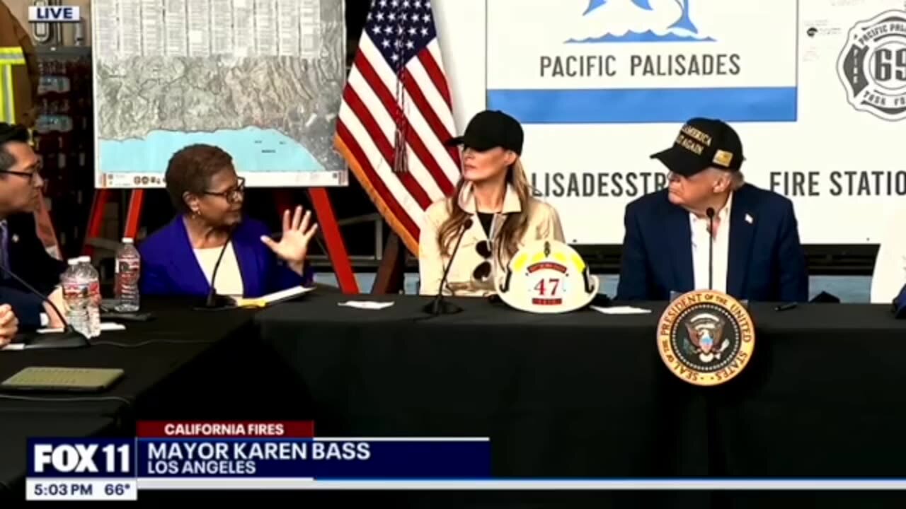 SOMETHING IS UP WITH CALIFORNIA MAYOR BASS EXPOSED BY TRUMP AT MEETING