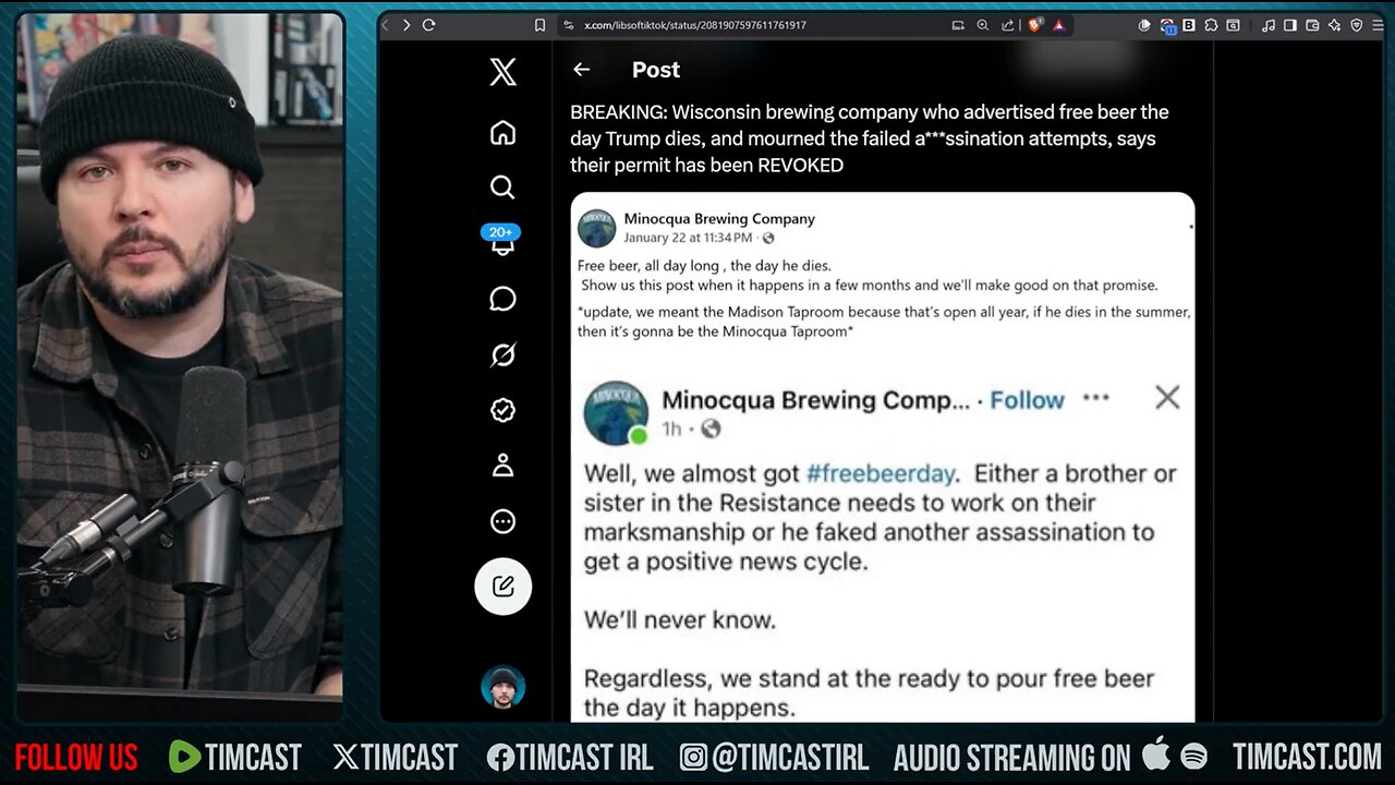 Anti Trump Brewery GETS PERMITS REVOKED, Dude DIDN'T PAY TAXES??! Ironic | Tim Pool