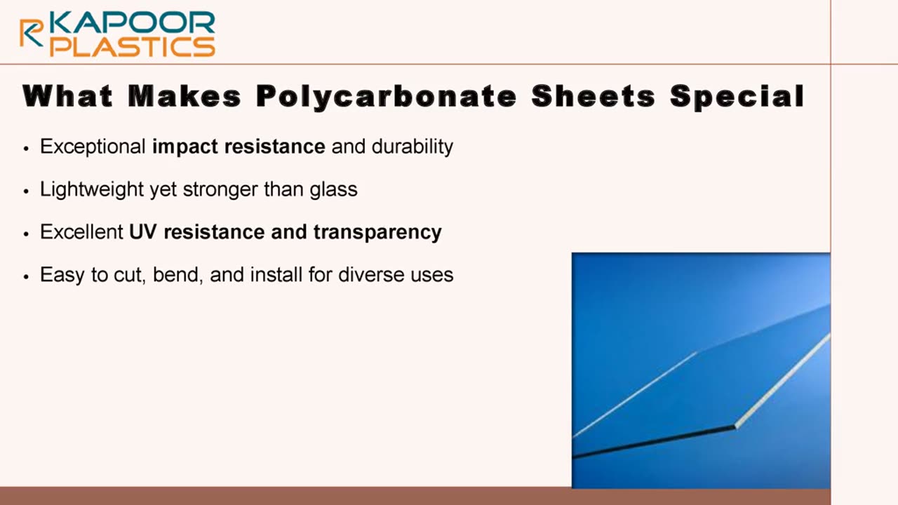 High Performance Polycarbonate Sheet Solutions by Kapoor Plastics