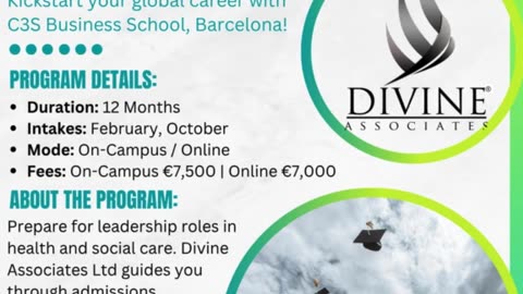 Health & Social Care Career with C3S Barcelona and Divine Associates Ltd