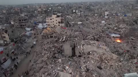 Raw Drone Footage Shows Destruction of Northern Gaza Strip