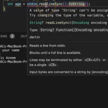 How to Take User Input in Dart 2025 | M. Azeem #short 2