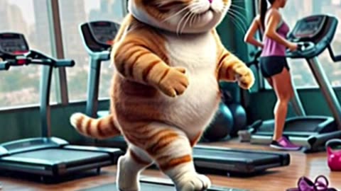 Strong & Adorable AI Cat’s Gym Day #MQAICatStories, #CuteCatStories, #AIStoryCats, #CatAdventures,