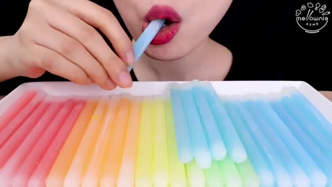 ASMR MUKBANG | EATING SOUND | FROZEN NIK-L-NIPS WAX BOTTLE STICK