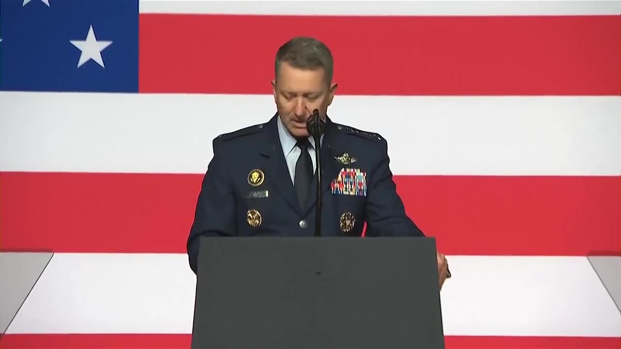 The Joint Staff Chairman Gen. Dan Caine addresses Senior Military Officials