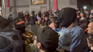 Antifa spits at a federal agent on the face and immediately regrets it. “They spit we hit”