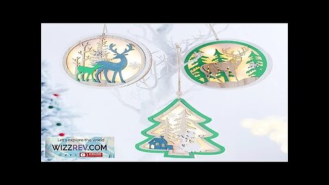 Christmas Ornaments Round Wooden Elk Luminous Lighting Ornaments Christmas Tree Decoration Review