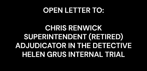 Pls Share this Open Letter: Detective Helen Grus