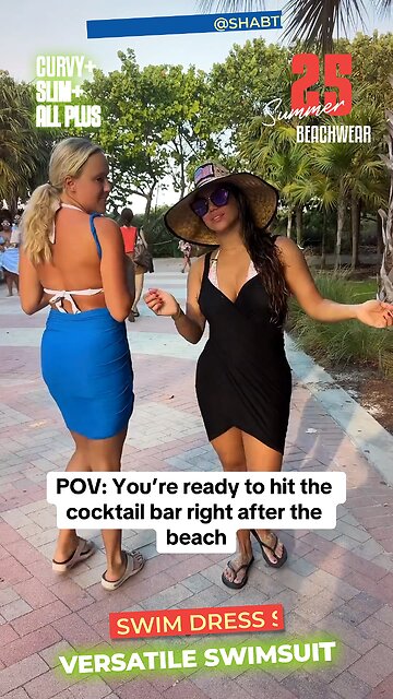 Curvy+ One-Piece Solid Color Clear Waters Versatile Swim Dress Set 💦👙🏖️🩴