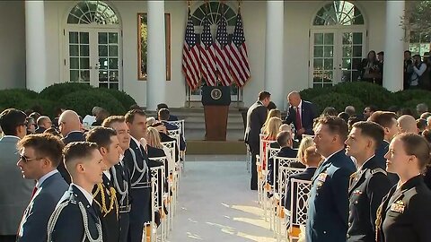 Trump posthumously awards Charlie Kirk the Presidential Medal of Freedom on his 32nd birthday.