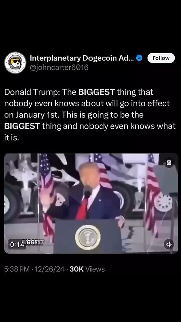 Trump Biggest Thing No One Knows About Will Happen Jan 1