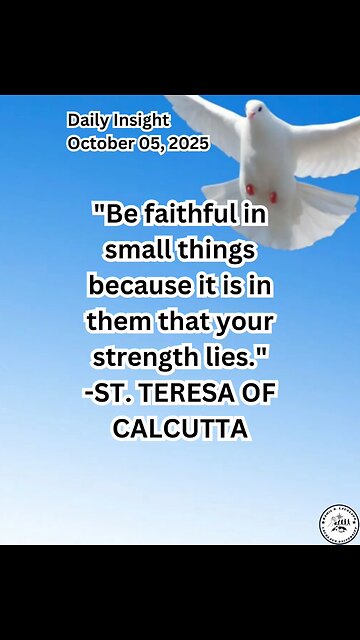 Daily Insight October 05, 2025 #faith #saint #Insight