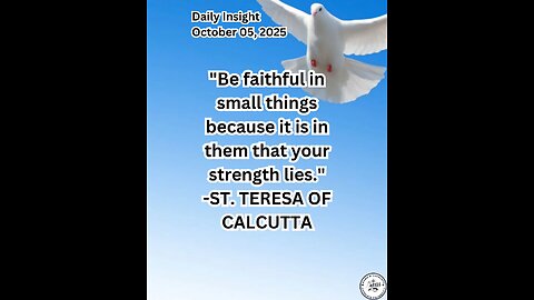 Daily Insight October 05, 2025 #faith #saint #Insight