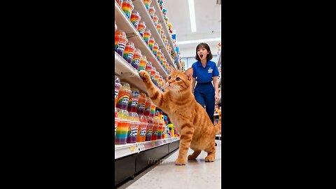 🐱🛹 Cute Cat’s Rainbow Jelly Cups Adventure on the American Streets #hmminds