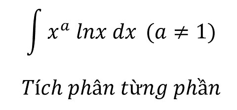Toán 12: ∫ x^a lnx dx (a≠1) - Tích phân từng phần #Integrals #Antiderivative #ToanLop12 #Parts