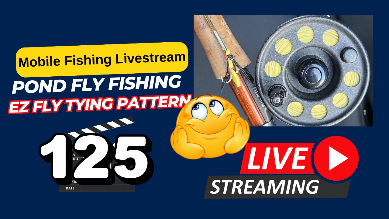 More Pond Fly Fishing with EZ Fly Tying Patterns #mobile #fishing #livestream #irl