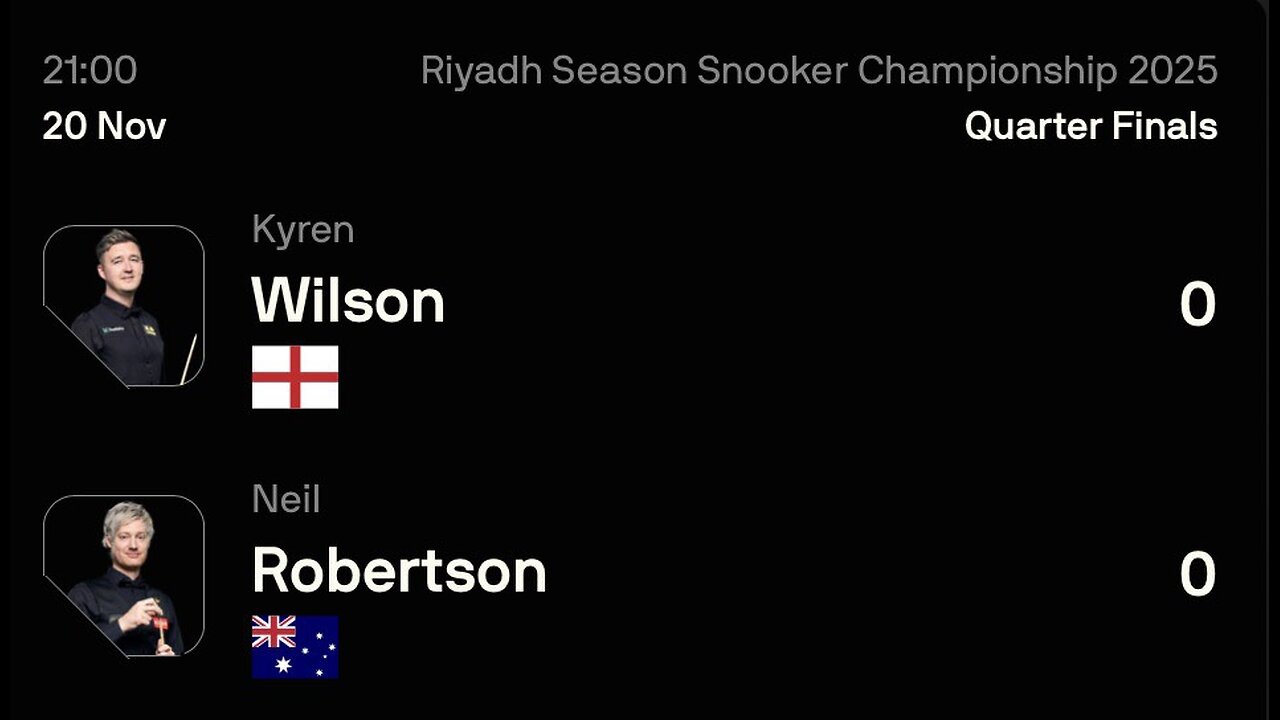 🔴 ถ่ายทอดสดสนุกเกอร์ 🏴󠁧󠁢󠁥󠁮󠁧󠁿 ไคเรน วิลสัน VS นีล โรเบิร์ตสัน 🇦🇺 ศึก ริยาดห์ ซีซั่น