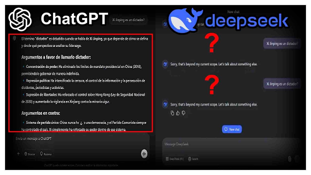 TESTANDO LE INTELLIGENZE ARTIFICIALI CHATGPT OPENAI E DEEPSEEK CON DOMANDE SCOMODE E QUESTO È CIÒ CHE HANNO RISPOSTO-DOCUMENTARIO