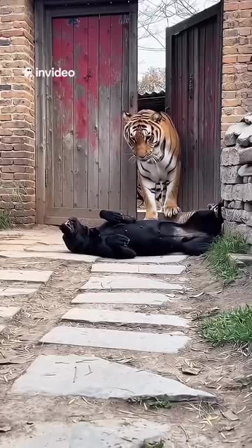 The dog acted tough behind the fence… but no one expected that ending!😂