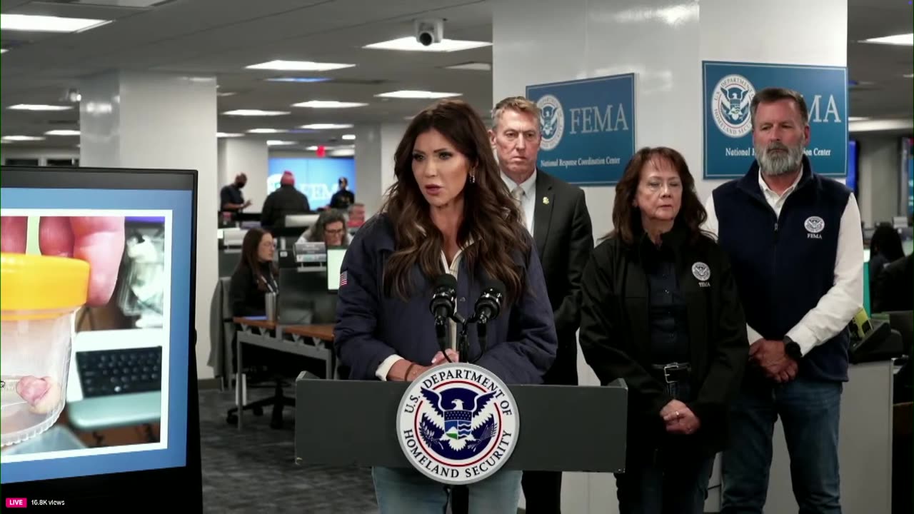 Kristi Noem holds a press conference