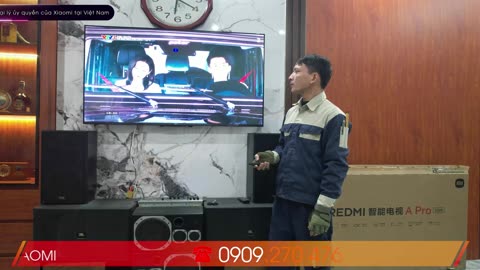 Lắp đặt tivi Xiaomi A Pro 55 inches cho khách hàng. Tại địa chỉ số 30X Cát Linh