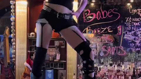 Dancer tgirl in bar