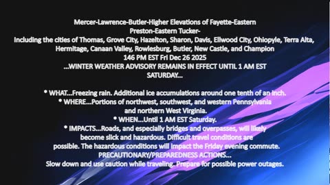 NCTV45 LAWRENCE COUNTY 45 WEATHER UPDATE 1:52 PM FRI DEC 26 2025