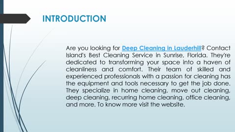 Are you looking for Deep Cleaning in Lauderhill?