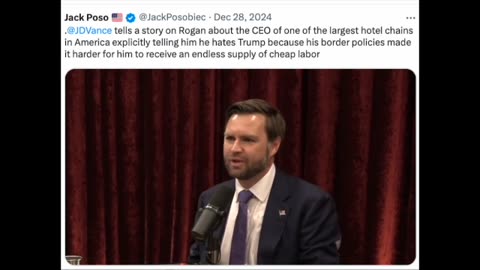 JD Vance on Joe Rogan : Democrats Want Illegals For Their 1) LOW WAGES and 2) VOTES