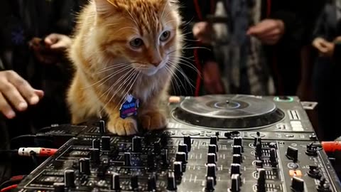a cat dj dropping the beat_crowd
