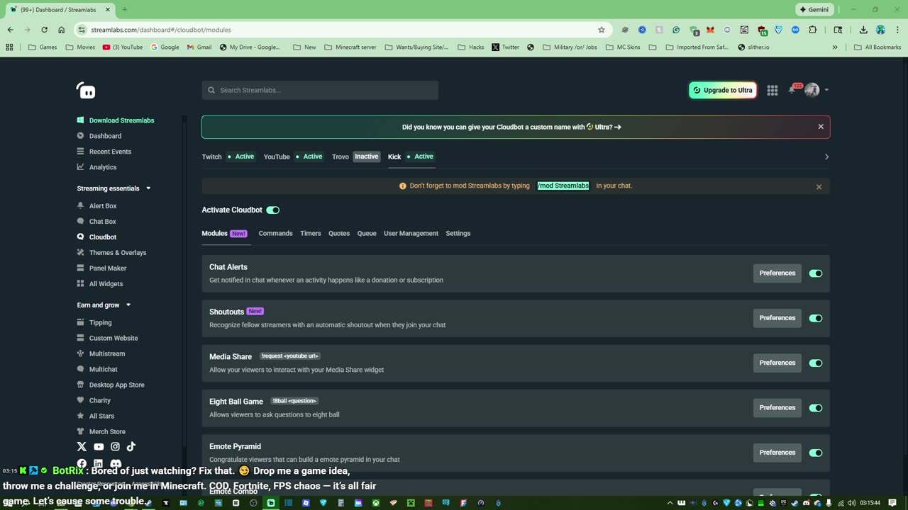 Chill stream -Playing games -Anyone can join+Viewers can request games