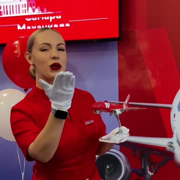 Red Wings flight attendant reporting live from the recently held EXPOTRAVEL-2025 in Yekaterinburg!