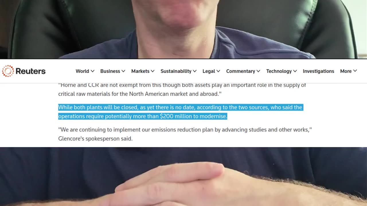 Another Canadian Industry Down: Glencore Could Close Horne Smelter