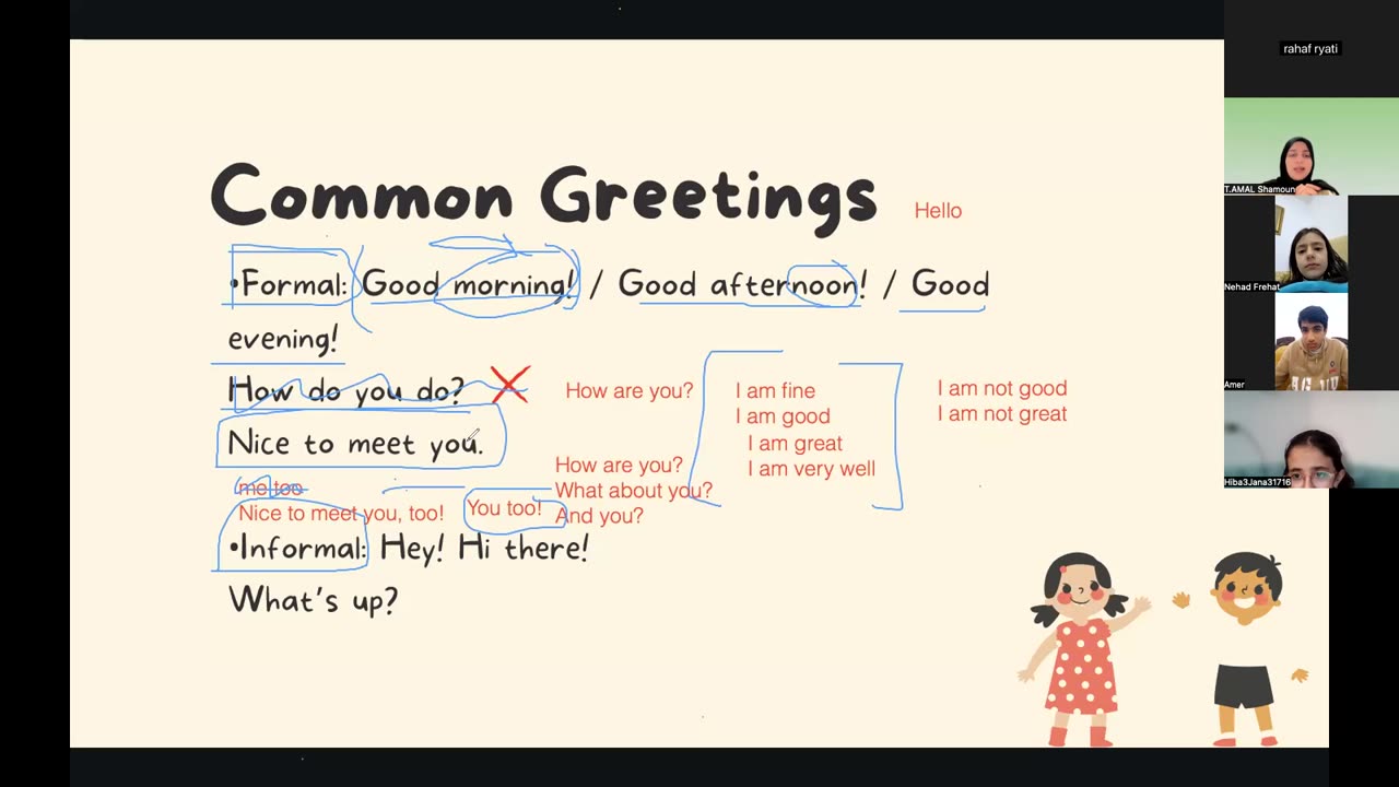 Greetings and Farewells Class (2)