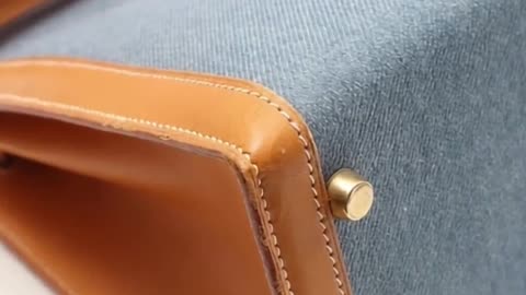 HERMÈS Kelly 35 “Z” Toile Jean Shoulder Handbag