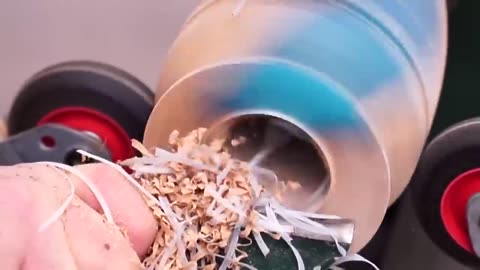 Woodturning a Blue Beauty