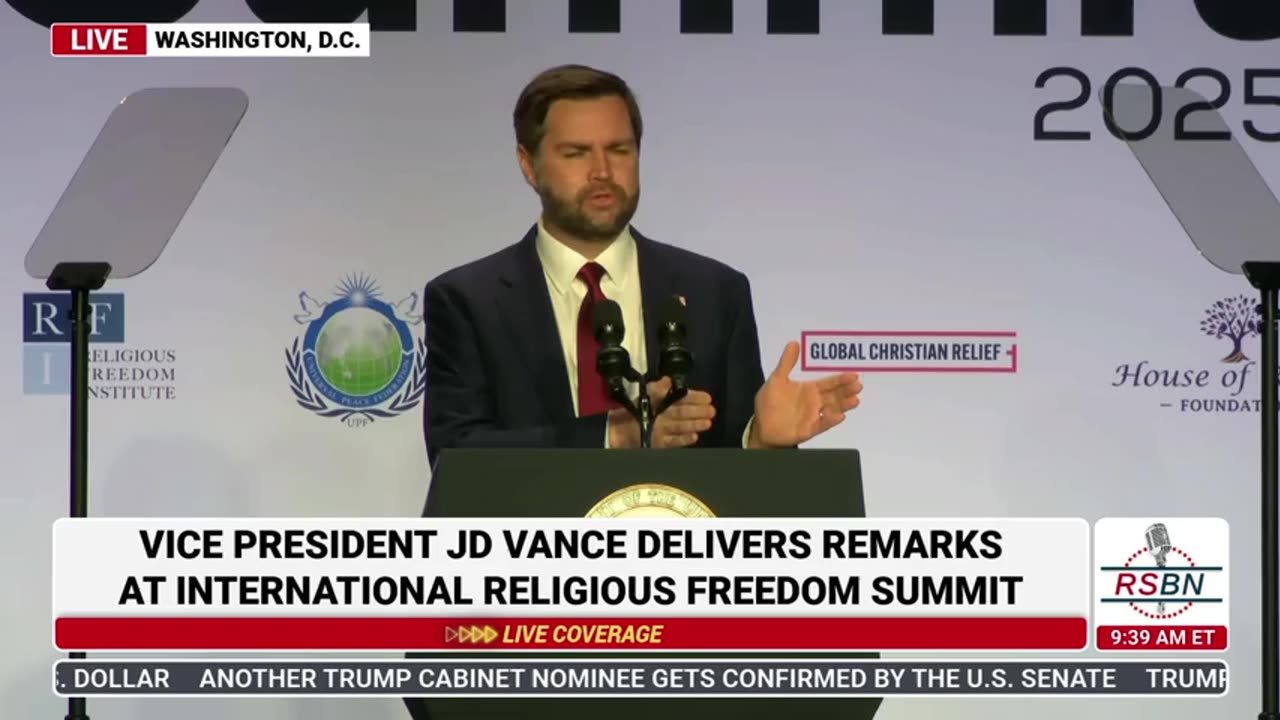 WATCH: Vice President JD Vance Gives Remarks at 2025 International Religious Freedom Summit - 2/5/25