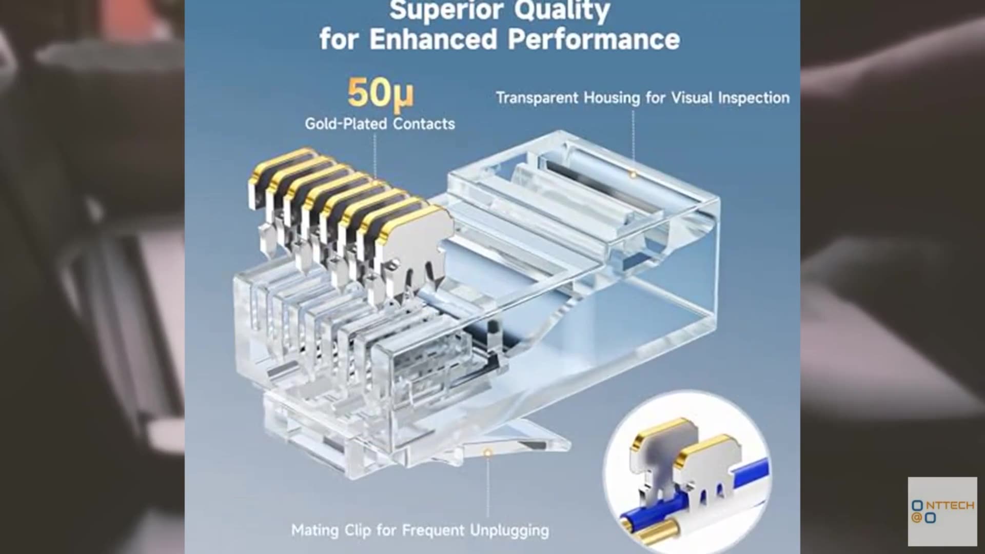 Cable Matters 100-Pack CAT6 RJ45 Modular Plugs, 50µ Gold Plated (RJ45 Connector,
